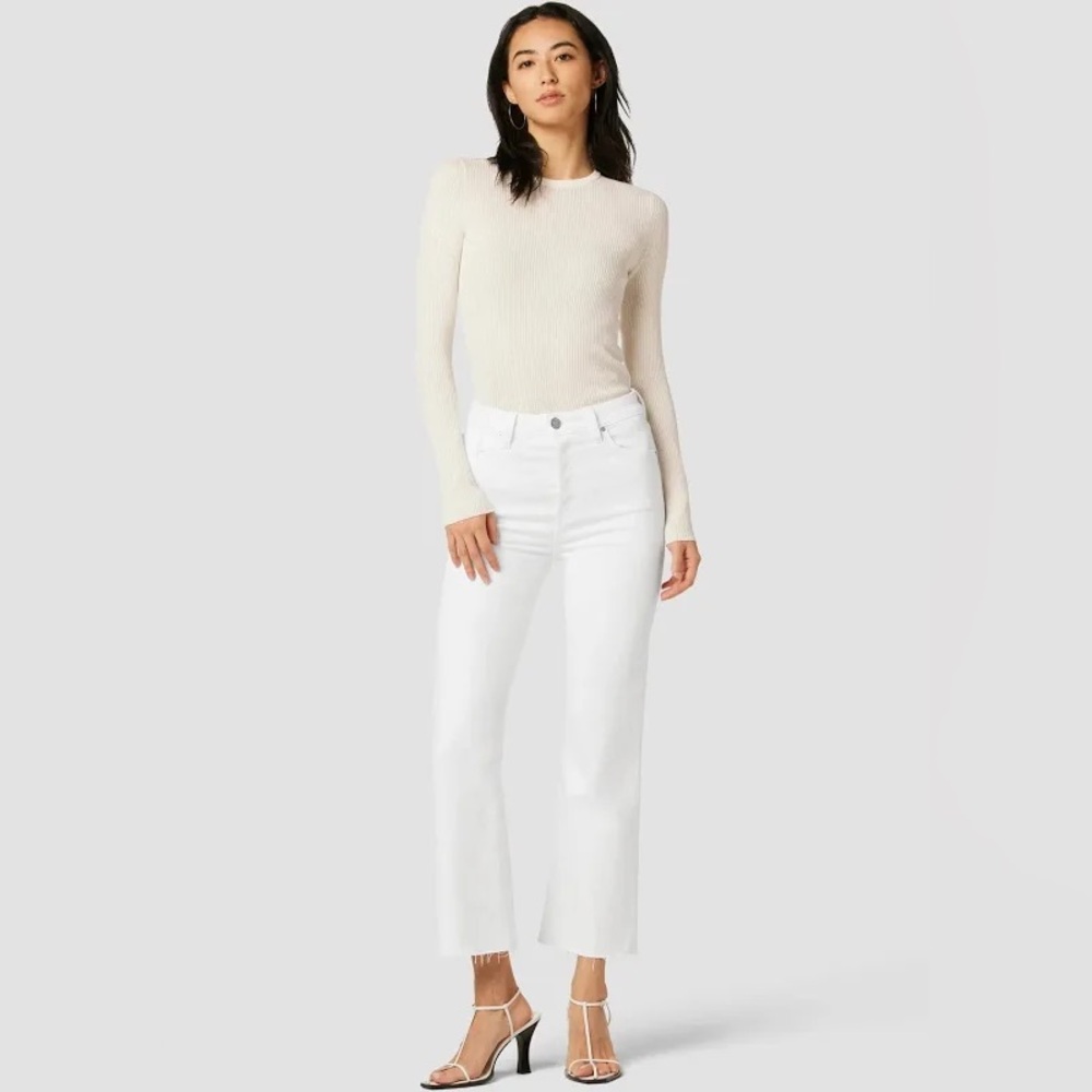 Hudson Faye Ultra High-Rise Bootcut Crop Jeans Size 32 White Women’s